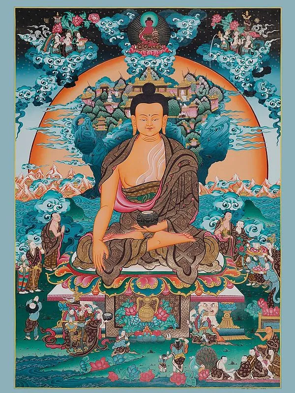 Shakyamuni Buddha Thangka Pain