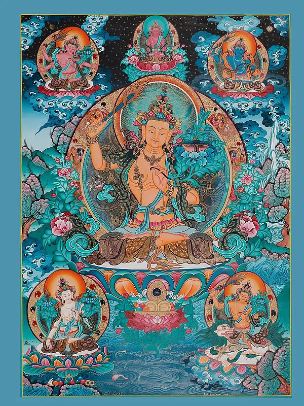 Manjushri Thangka Art (Brocade