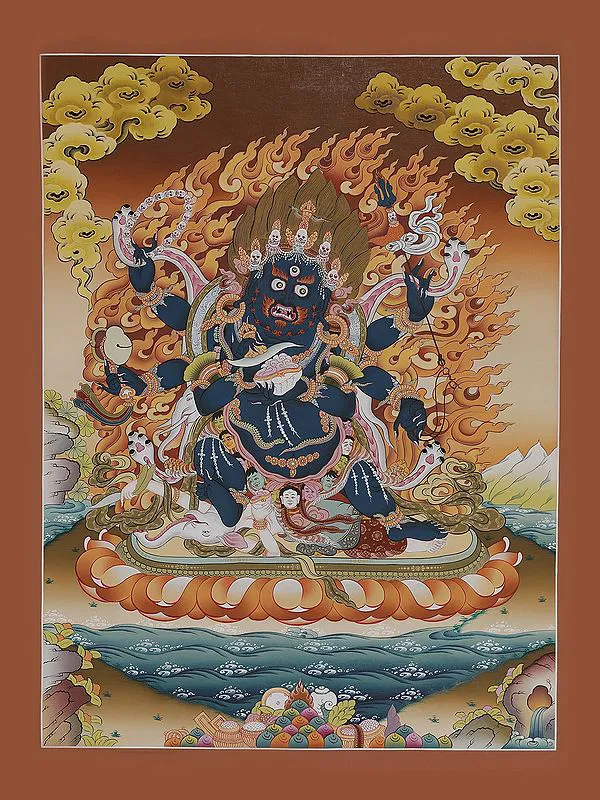 Six Arms Mahakala Thangka (Bro