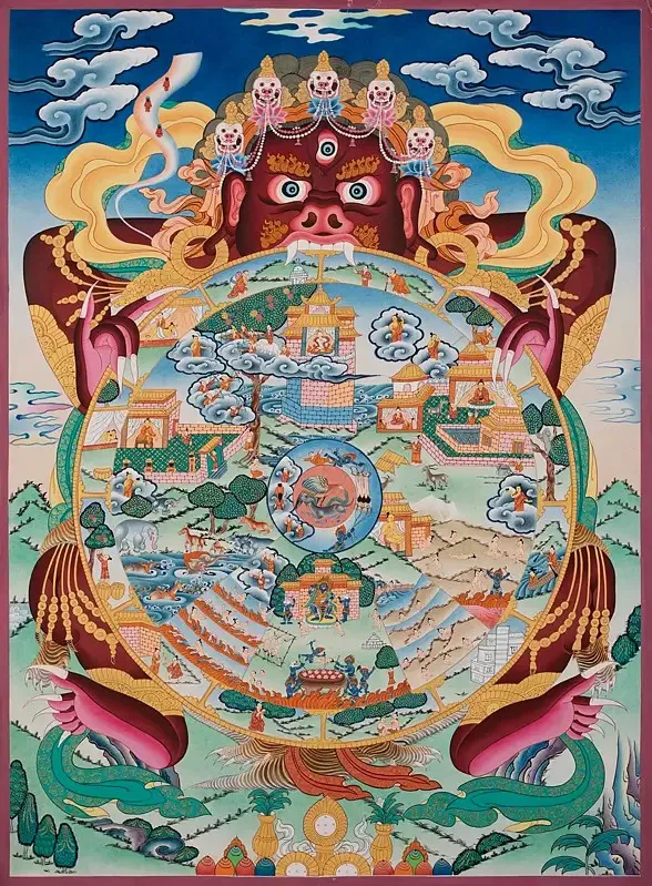 Wheel of Life Thangka (Brocade