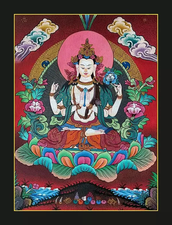 Chenrezig Tangka Painting (Bro