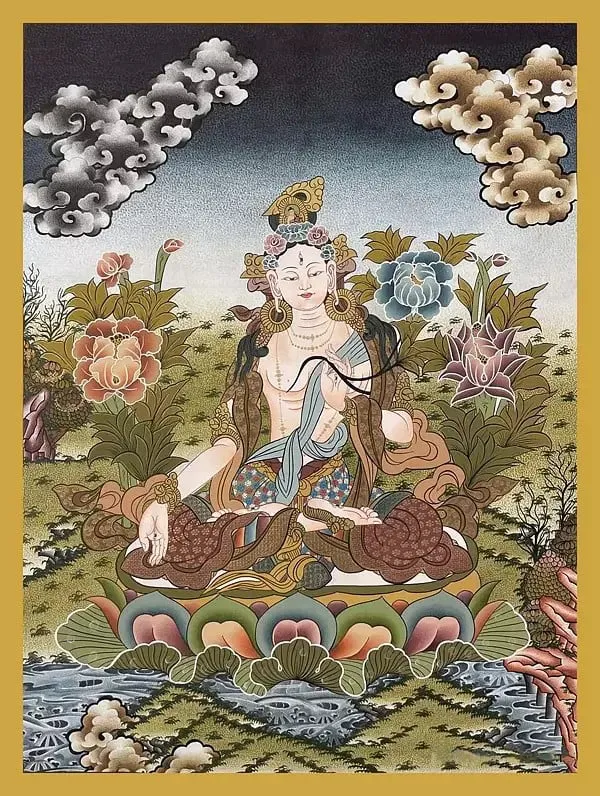 Goddess White Tara Thangka (Br