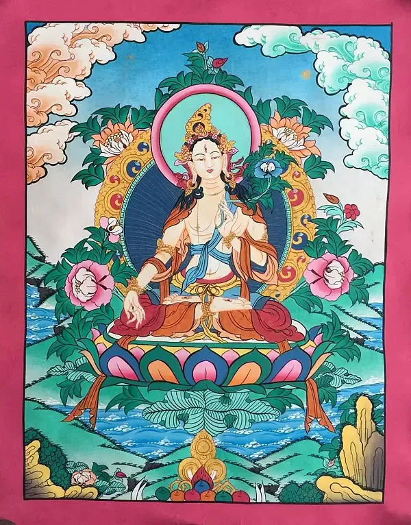 Seated White Tara Thangka (Bro