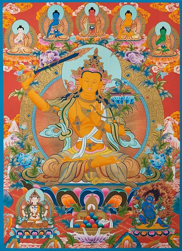 Manjushree with 5 Dhyani Buddh
