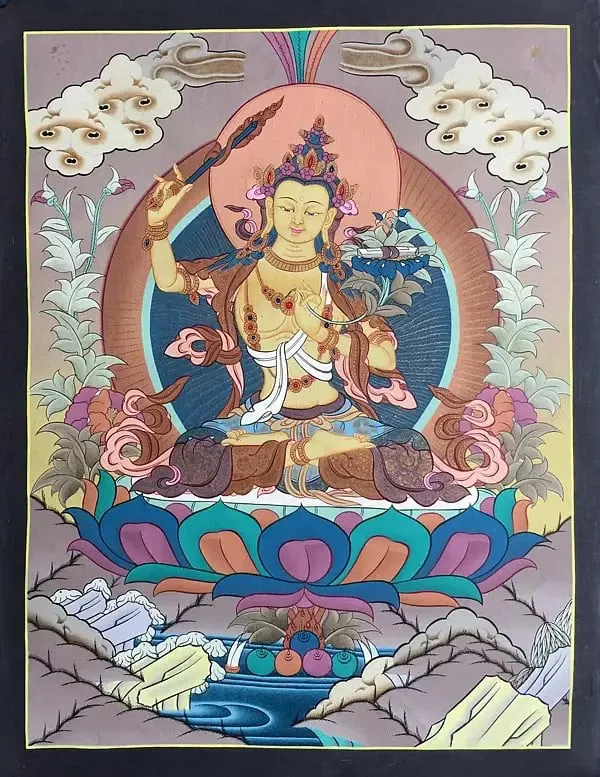 Manjushri Thangka Painting (Br