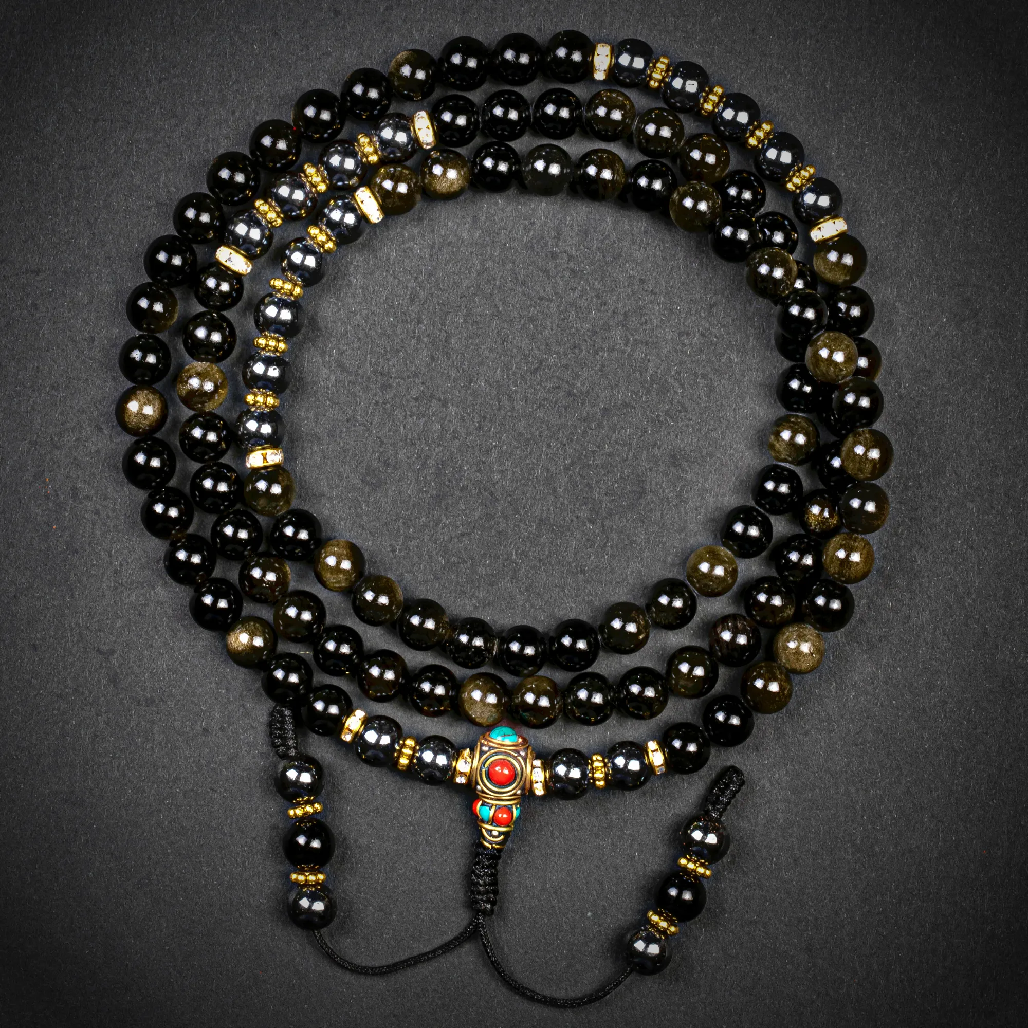 Obsidian with Hematite Groundi