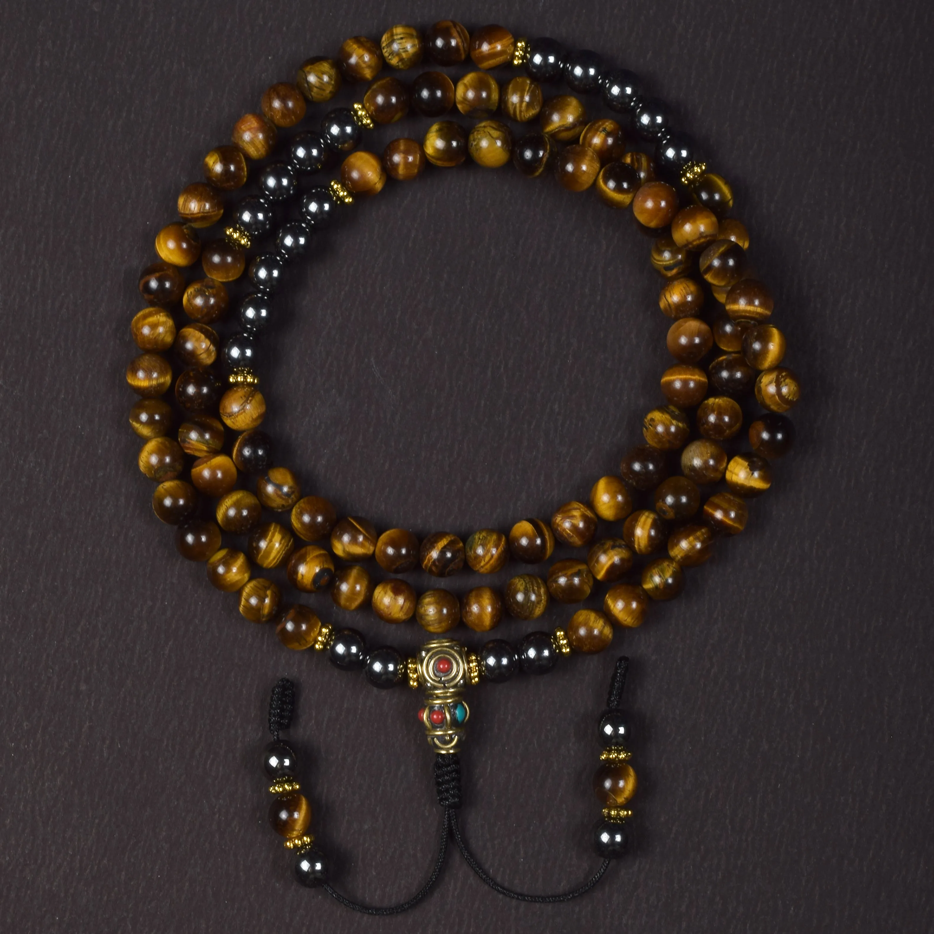 Tiger Eye & Hematite Mala 