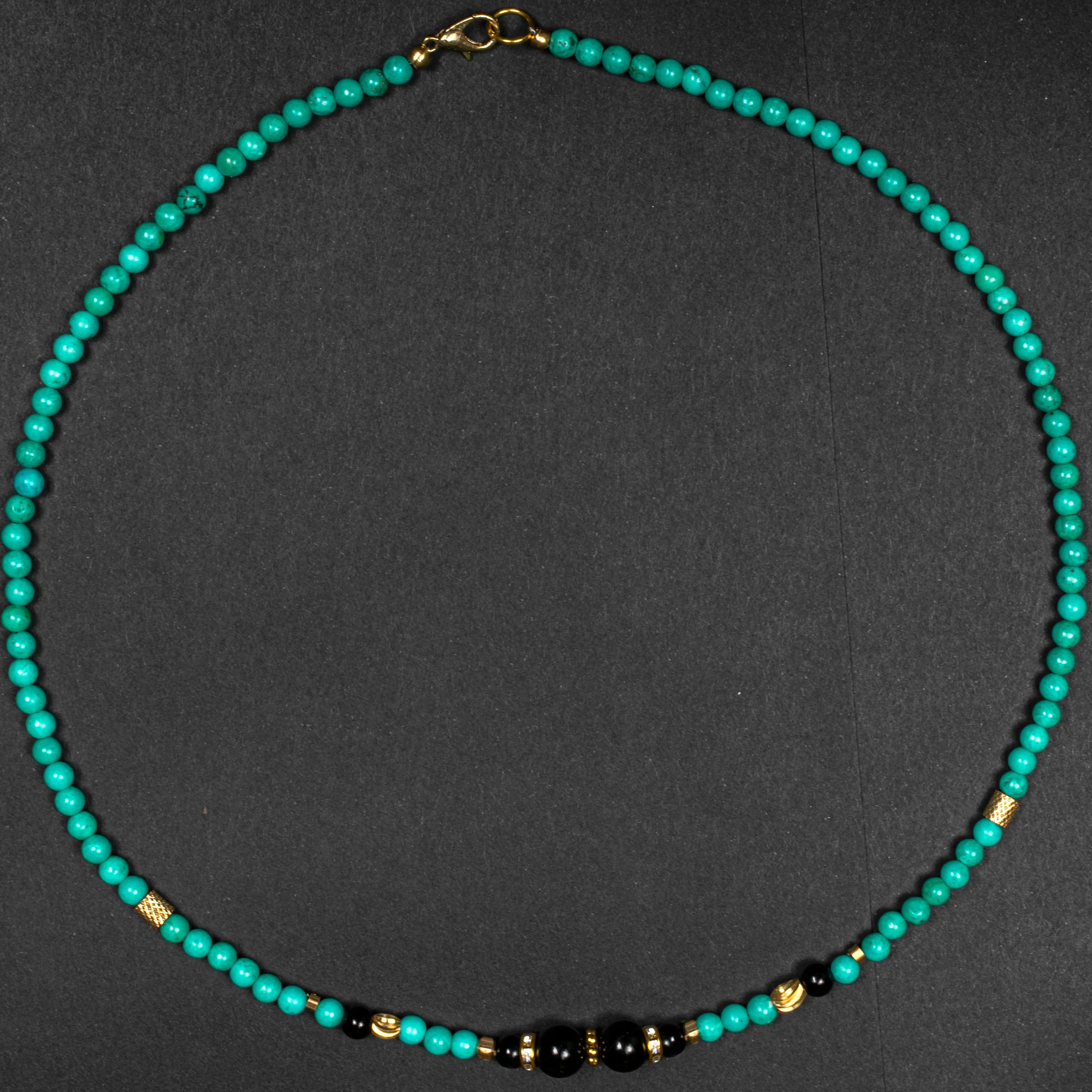 Tibetan Turquoise with Onyx Sh