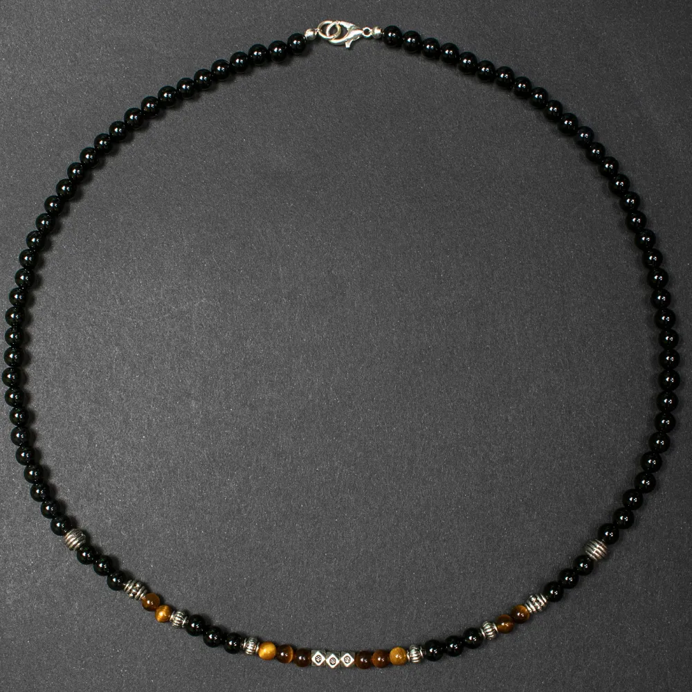 Onyx with Tiger Eye Short Mala