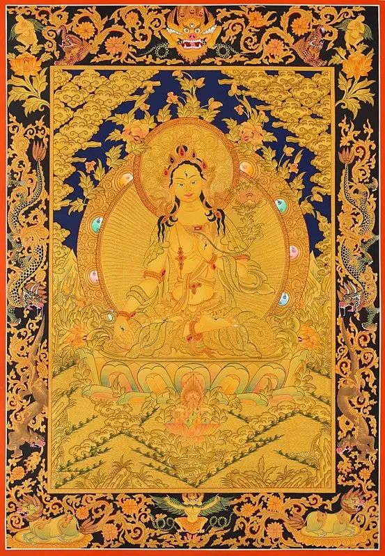 White Tara Thangka (Brocadeles