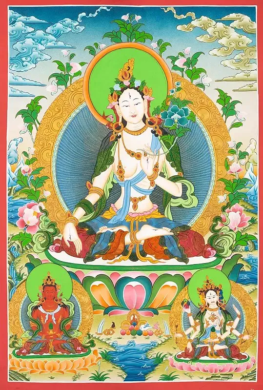 White Tara Thangka (Brocadeles