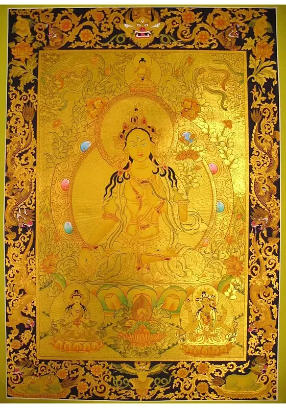 White Tara Thangka (Brocadeles
