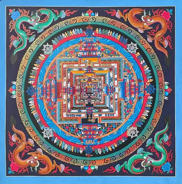 Kalachakra Mandala With Dragon