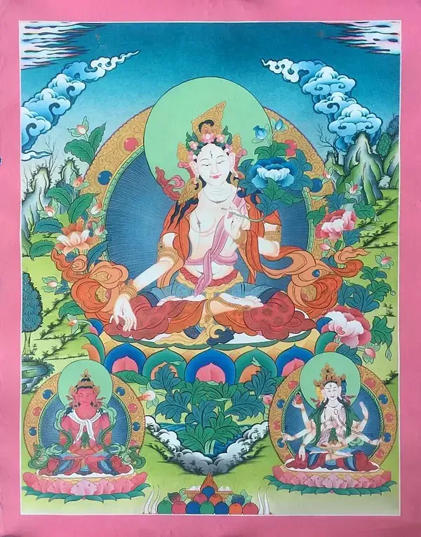 Goddess White Tara Thangka (Br
