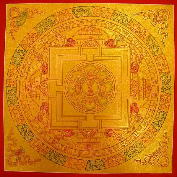 Golden Round Mandala (Brocadel