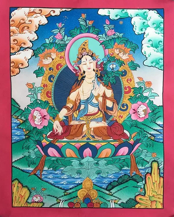 White Tara On Lotus (Brocadele