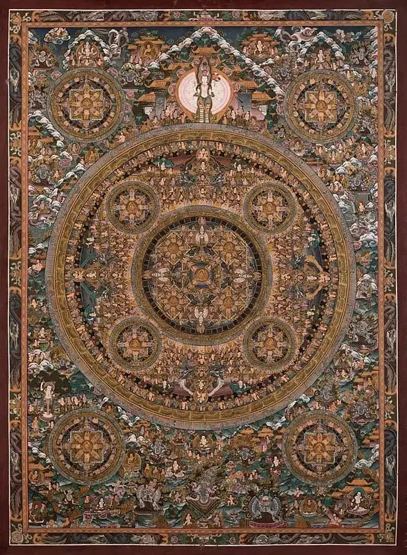 Five Mandalas Thangka (Brocade