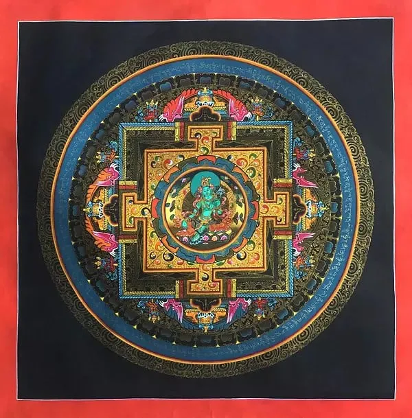 Green Tara Mandala Thangka (Br