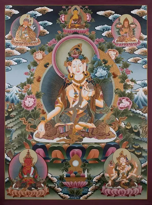 Large White Tara with Amitayus