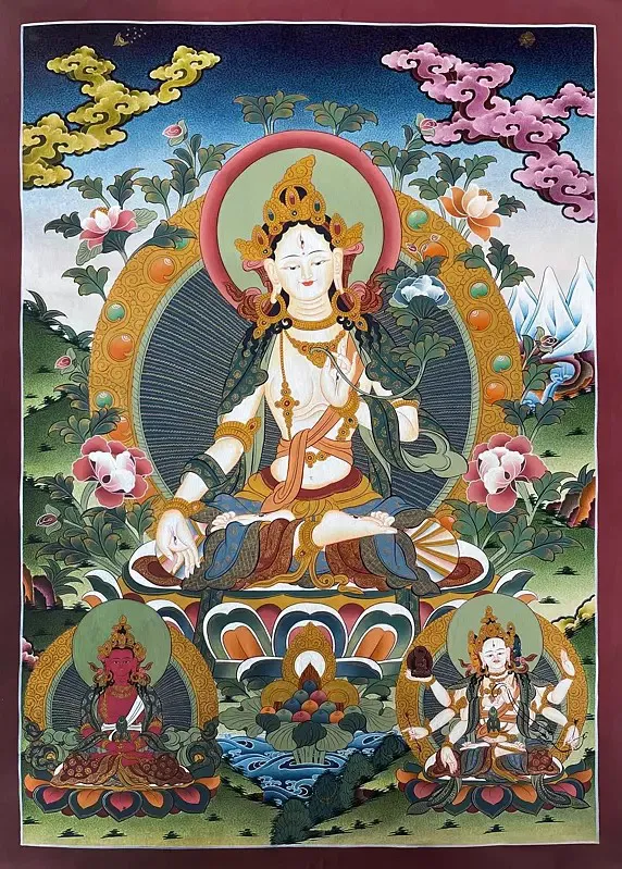 Goddess White Tara Thangka (Br