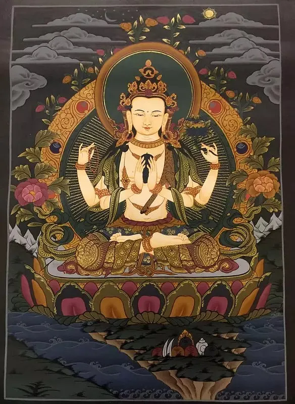 Chengrezig (Brocadeless Thangk