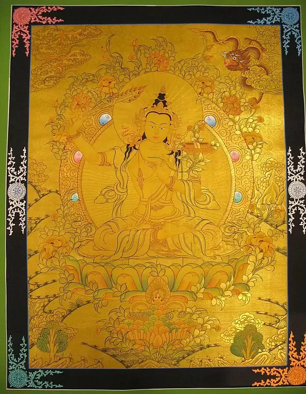Manjushri Thangka (Brocadeless