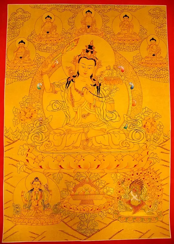 Manjushri Thangka (Brocadeless