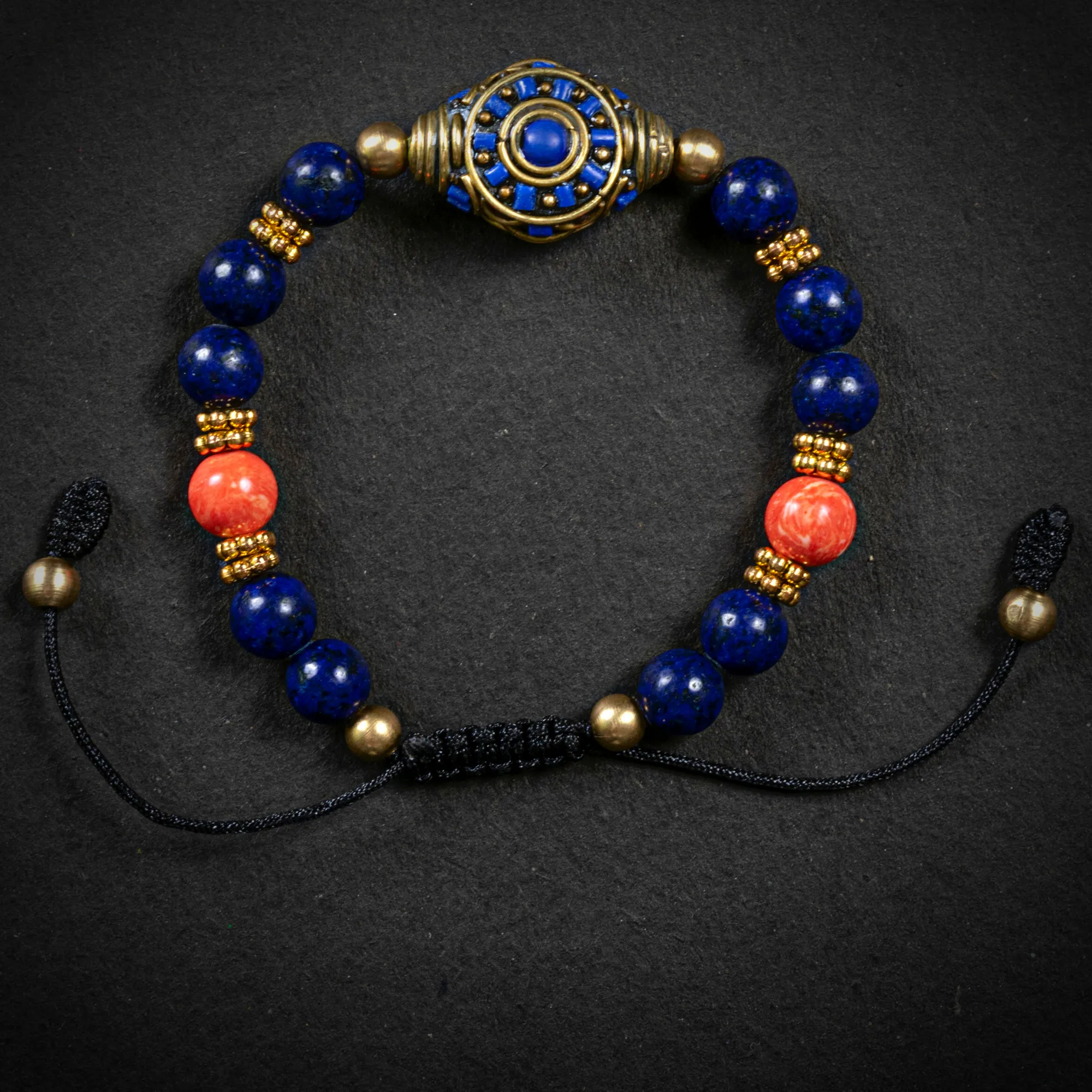 Lapis Wheel Of Dharma Charm Br