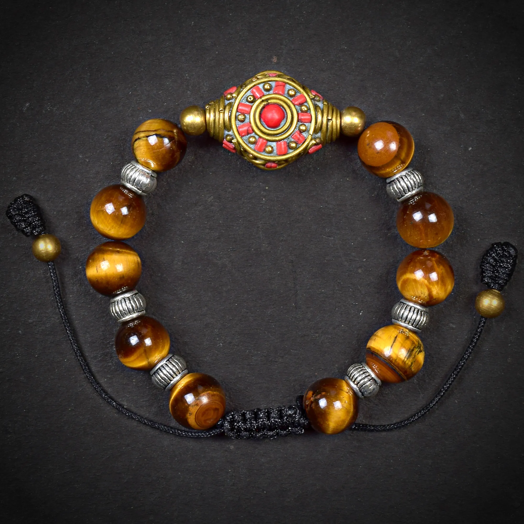 Tiger Eye Wheel Of Dharma Char