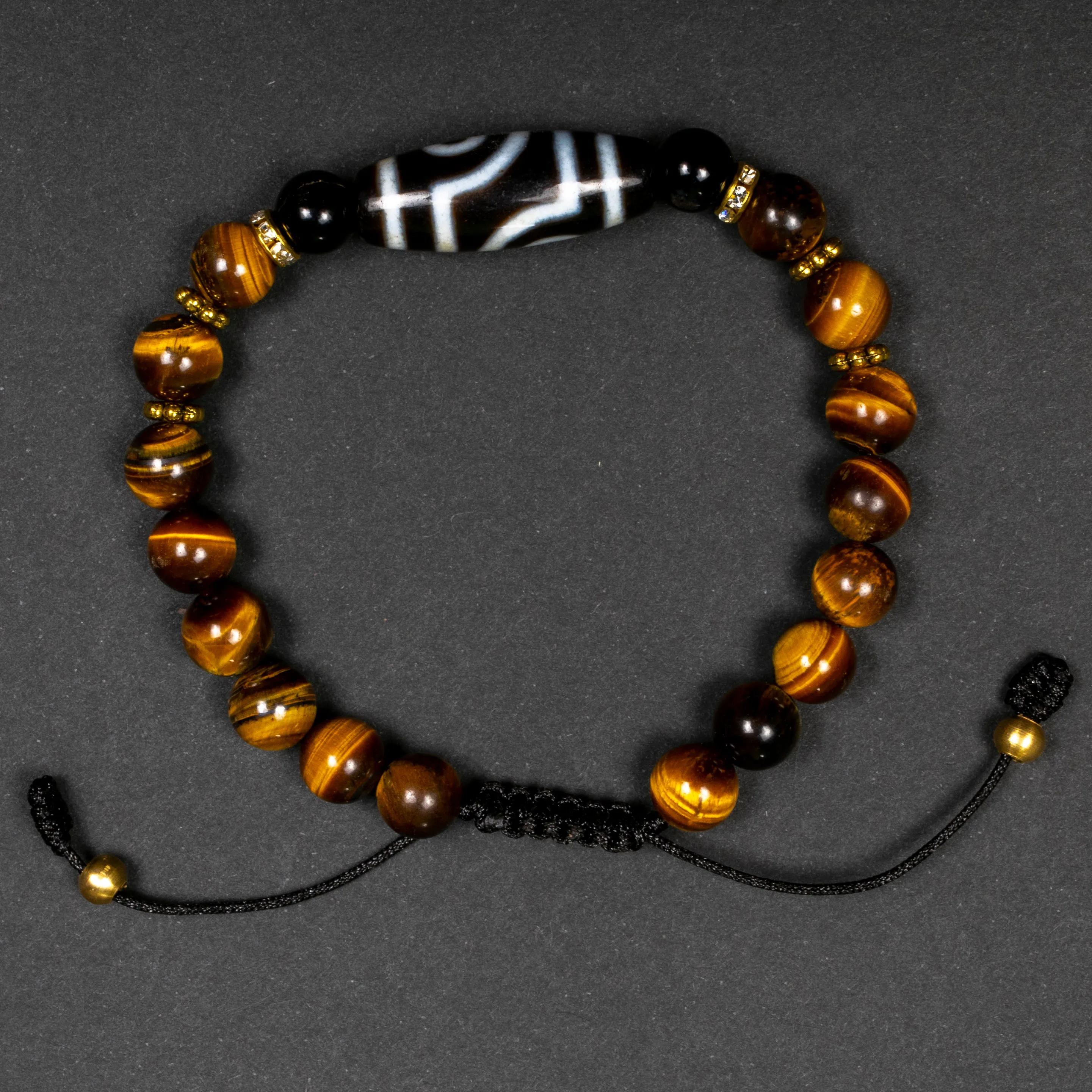 Tiger Eye & Dzi Beads Moti
