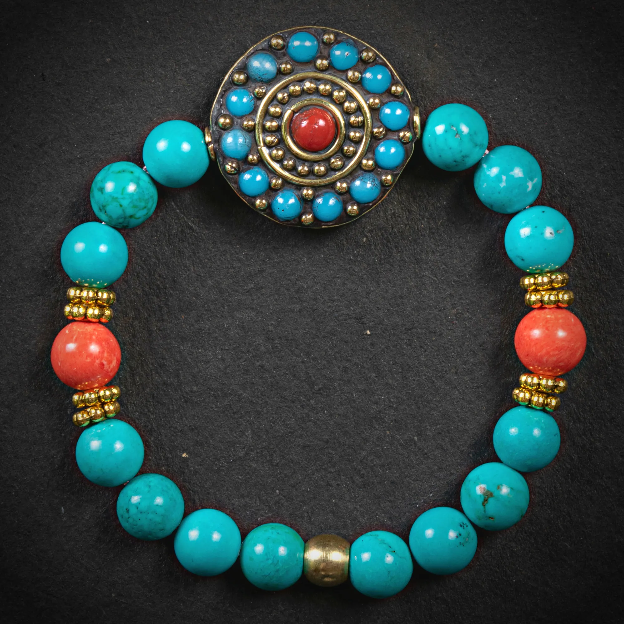 Tibetan Turquoise Bloom Bracel