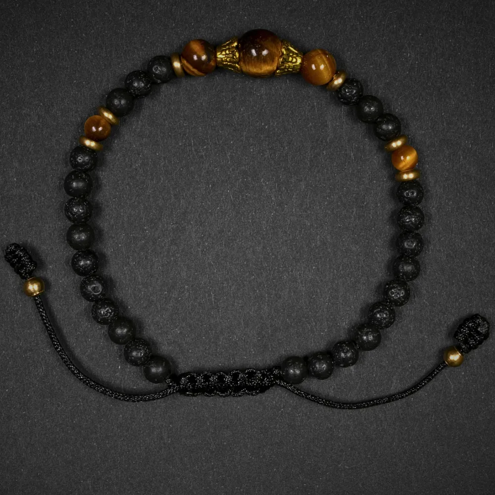 Lava Stone with Tiger Eye Stre